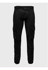 Only & Sons Spodnie materiałowe 22016687 Czarny Tapered Fit. Kolor: czarny. Materiał: bawełna