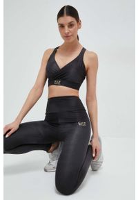 EA7 Emporio Armani legginsy damskie kolor szary wzorzyste. Stan: podwyższony. Kolor: szary #4