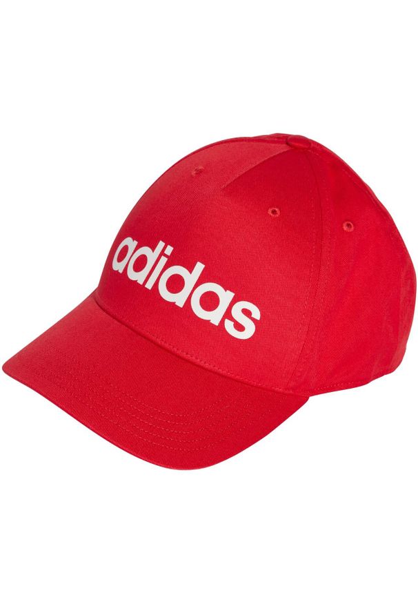 Adidas - Czapka z daszkiem adidas Daily Cap. Kolor: czerwony. Materiał: materiał. Styl: klasyczny