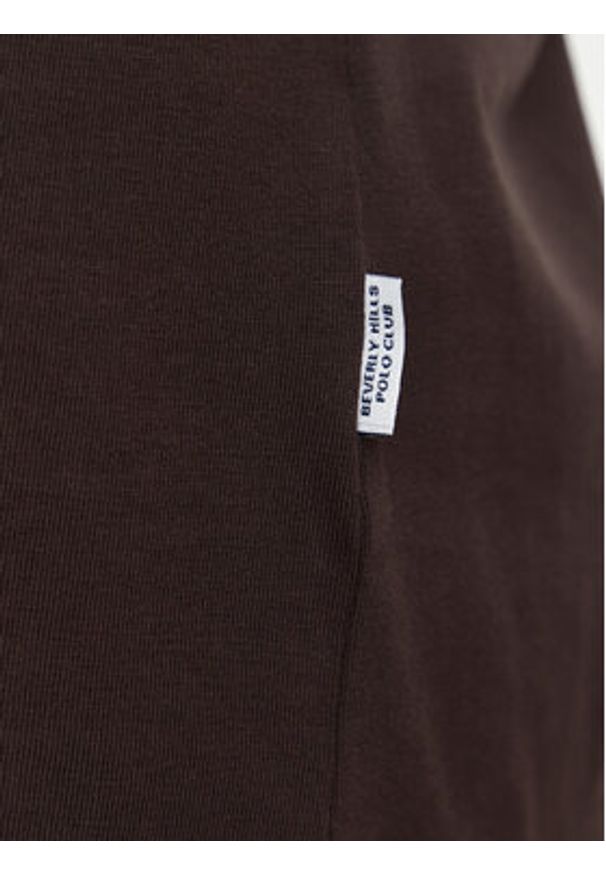 Beverly Hills Polo Club T-Shirt P-SS26W-TS5165187 Brązowy ciemny Regular Fit. Typ kołnierza: polo. Kolor: brązowy. Materiał: bawełna