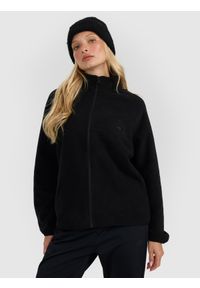 4f - 4F Polar ze stójką oversize damski - czarny L. Typ kołnierza: kołnierzyk stójkowy. Kolor: czarny. Materiał: polar #1