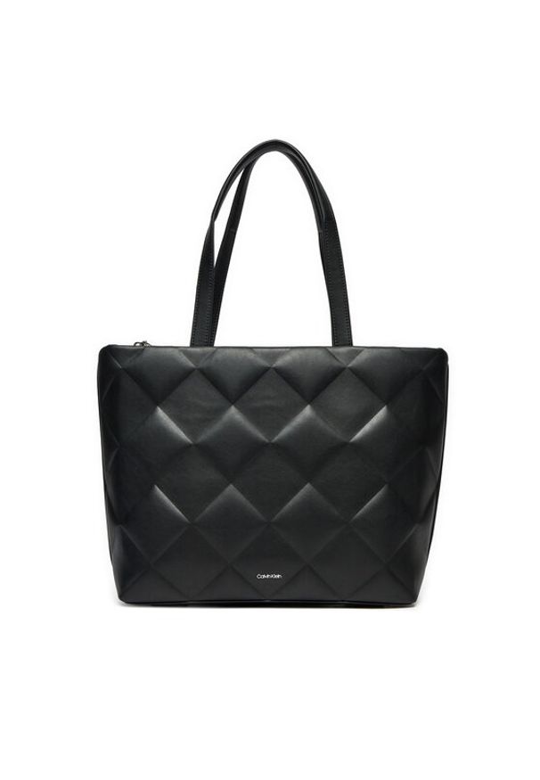 Calvin Klein Torebka Diamond Quilt K60K612906 Czarny. Kolor: czarny. Materiał: skórzane