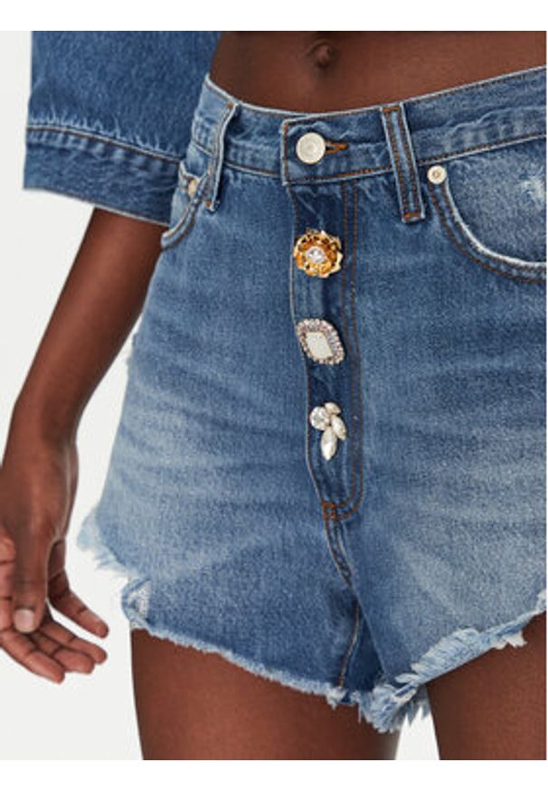 ViCOLO Szorty jeansowe DD5215 Granatowy Regular Fit. Kolor: niebieski. Materiał: bawełna