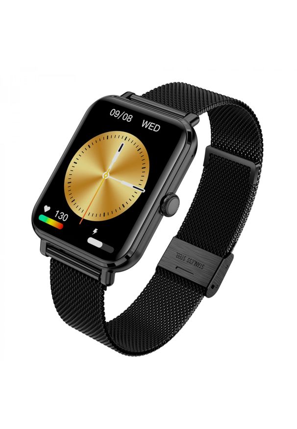 GARETT - Smartwatch Garett GRC Classic czarny stalowy. Rodzaj zegarka: smartwatch. Kolor: wielokolorowy, czarny, szary. Materiał: guma. Styl: klasyczny, sportowy, biznesowy