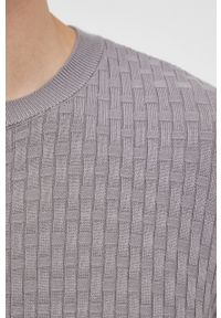 Emporio Armani sweter męski kolor szary lekki. Okazja: na co dzień. Kolor: szary. Materiał: materiał. Styl: casual