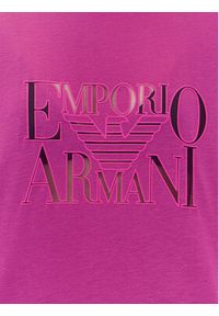 Emporio Armani T-Shirt EW000616 AF12187 UA227 Różowy Loose Fit. Kolor: różowy. Materiał: wiskoza