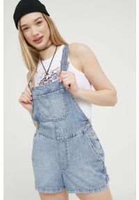 Hollister Co. ogrodniczki jeansowe. Kolor: niebieski #1