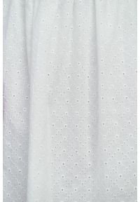 Marie Zélie - Sukienka Melania haft biały. Kolor: biały. Materiał: bawełna, skóra, materiał. Długość rękawa: krótki rękaw. Wzór: haft #2