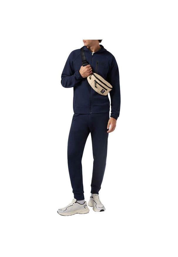 Dres męski treningowy Champion Hooded Full Zip C-tech Slim Fit Tracksuit. Kolor: niebieski. Materiał: dresówka. Sport: fitness