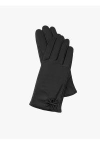 Ryłko - Czarne rękawiczki ze skóry licowej. Kolor: czarny. Materiał: skóra. Styl: street, casual, elegancki, wizytowy