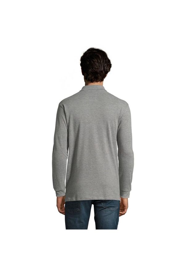 SOL'S - Koszulka Polo Z Długim Rękawem Unisex Star Plain Dla Dorosłych. Typ kołnierza: polo. Kolor: szary. Długość rękawa: długi rękaw. Długość: długie