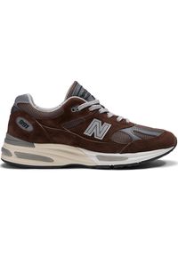 Buty unisex New Balance U991BR2 – brązowe. Kolor: brązowy. Materiał: guma, materiał, skóra, syntetyk. Szerokość cholewki: normalna. Sport: bieganie