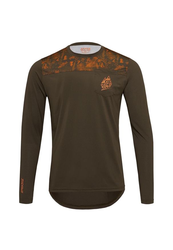 Silvini - Koszulka rowerowa (z długim rękawem) męska SILVINI Men Jersey ELLO. Kolor: zielony, pomarańczowy, wielokolorowy. Materiał: jersey. Długość rękawa: długi rękaw. Długość: długie
