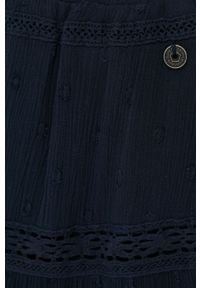 Superdry spódnica kolor granatowy mini rozkloszowana. Kolor: niebieski. Materiał: tkanina