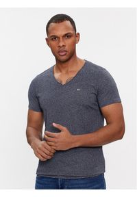 Tommy Jeans T-Shirt Jaspe DM0DM09587 Granatowy Slim Fit. Kolor: niebieski. Materiał: syntetyk, bawełna