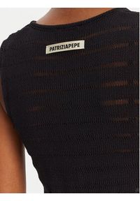 Patrizia Pepe Sukienka dzianinowa 2A2916/K260-K103 Czarny Regular Fit. Kolor: czarny. Materiał: bawełna #4