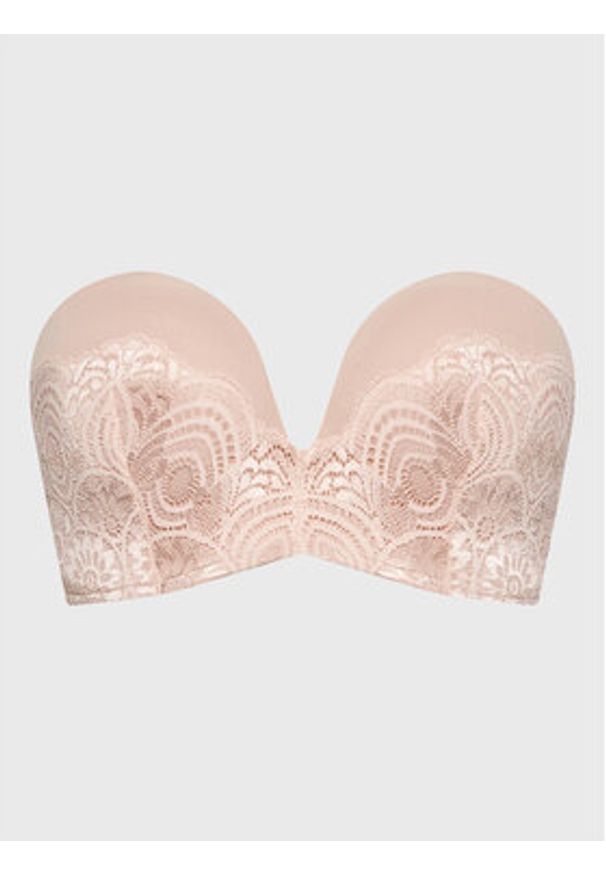 Wonderbra Biustonosz bardotka WB000BHO Beżowy. Kolor: beżowy. Materiał: syntetyk