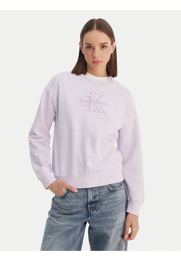 Calvin Klein Jeans Bluza LV047F204G Różowy Regular Fit. Kolor: różowy. Materiał: bawełna