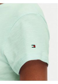 TOMMY HILFIGER - Tommy Hilfiger T-Shirt WW0WW48702 Niebieski jasny Slim Fit. Kolor: niebieski. Materiał: bawełna #3