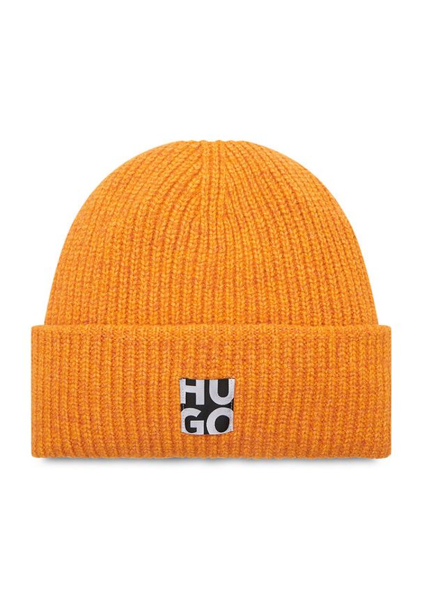 Hugo - HUGO Czapka Women-X 50477679 Pomarańczowy. Kolor: pomarańczowy. Materiał: materiał
