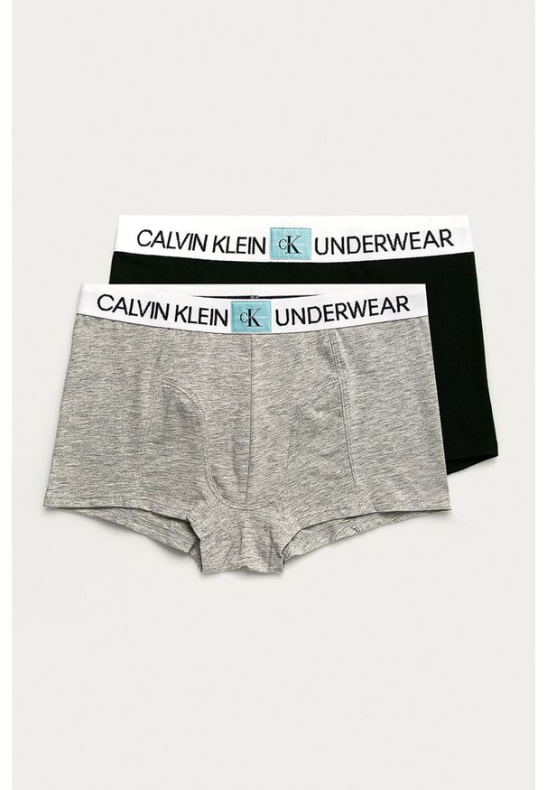 Calvin Klein Underwear - Bokserki dziecięce (2-pack). Kolor: szary. Materiał: bawełna, dzianina, elastan. Wzór: nadruk