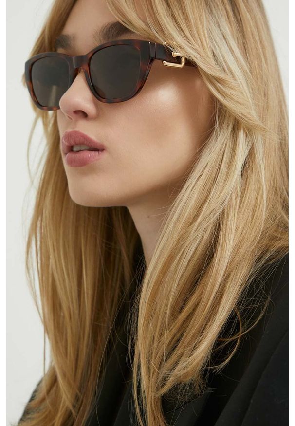 MOSCHINO - Moschino okulary przeciwsłoneczne damskie kolor brązowy. Kolor: brązowy