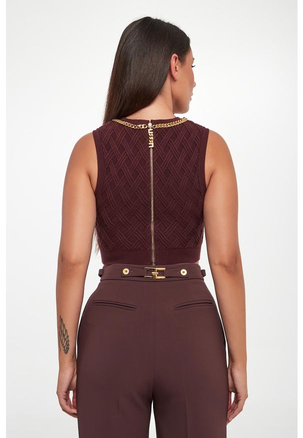 Elisabetta Franchi - Top damski z łańcuchem ELISABETTA FRANCHI