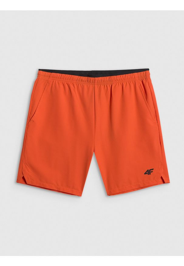 4f - 4F Spodenki treningowe szybkoschnące męskie - pomarańczowe XXL. Kolor: pomarańczowy. Materiał: tkanina, włókno, skóra. Sport: fitness