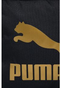 Puma Plecak 78004 damski kolor czarny duży z nadrukiem. Kolor: czarny. Wzór: nadruk