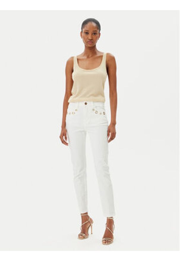 Artigli - ARTIGLI Jeansy ADDE002564 058 Biały Slim Fit. Kolor: biały