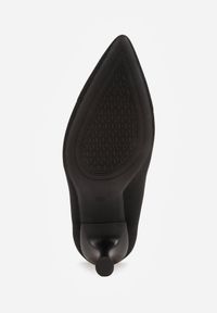 Renee - Czarne Dzianinowe Szpilki VICES z Wkładką Soft-Pillow i Miękkim Zapiętkiem Thene. Nosek buta: szpiczasty. Kolor: czarny. Materiał: dzianina. Szerokość cholewki: normalna. Obcas: na szpilce. Styl: klasyczny. Wysokość obcasa: średni #8