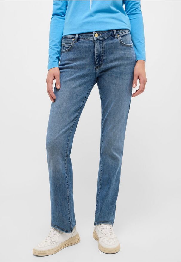 Mustang - Damskie Spodnie Jeansowe MUSTANG Crosby Relaxed Straight Denim Blue 1015294 5000 582. Okazja: na co dzień. Styl: elegancki, casual, klasyczny