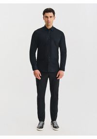 Pako Lorente - PAKO LORENTE – Czarna bawełniana koszula męska. Kolor: czarny. Materiał: bawełna. Długość rękawa: długi rękaw. Długość: długie. Wzór: gładki #7