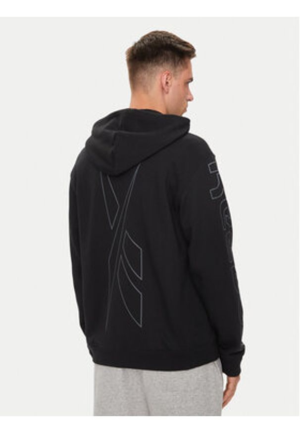 Reebok Bluza Logo Mash Up 100075616 Czarny Relaxed Fit. Kolor: czarny. Materiał: bawełna