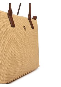 TOMMY HILFIGER - Tommy Hilfiger Torebka Popette Tote Raffia AW0AW18528 Beżowy. Kolor: beżowy #6