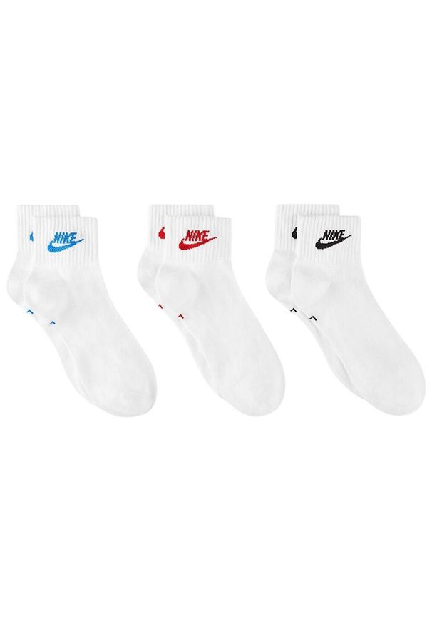 Nike - Skarpety Za Kostkę Unisex Adult Everyday Essential (zestaw 3 Sztuk). Kolor: czerwony, niebieski, wielokolorowy, biały. Sport: turystyka piesza