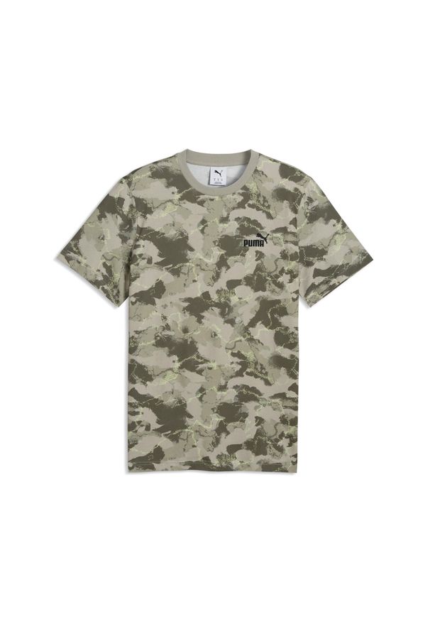 Puma - Męska koszulka Camo z nadrukiem PUMA. Kolor: beżowy. Wzór: nadruk