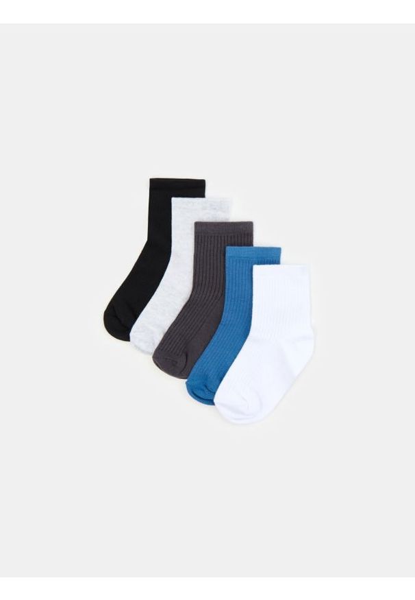 Sinsay - Prążkowane skarpetki 5 pack - wielobarwny. Materiał: prążkowany