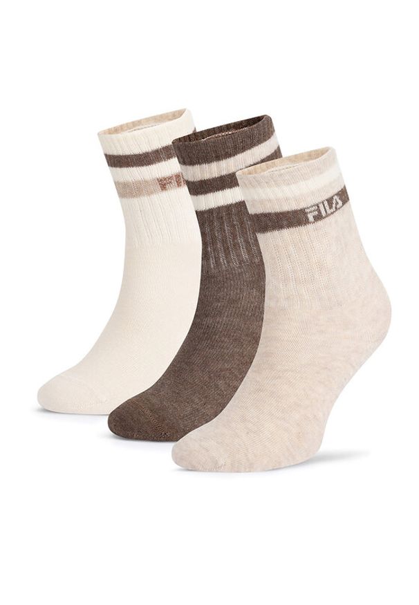 Fila Zestaw 3 par niskich skarpet dziecięcych F8207-AW24 (3-pack) Écru. Materiał: bawełna
