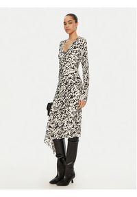 Patrizia Pepe Sukienka codzienna 8A1396/A463-FE84 Biały Regular Fit. Okazja: na co dzień. Kolor: biały. Materiał: syntetyk. Typ sukienki: proste. Styl: casual