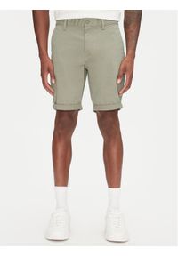 Tommy Jeans Szorty materiałowe Scanton DM0DM21950 Zielony Slim Fit. Kolor: zielony. Materiał: bawełna