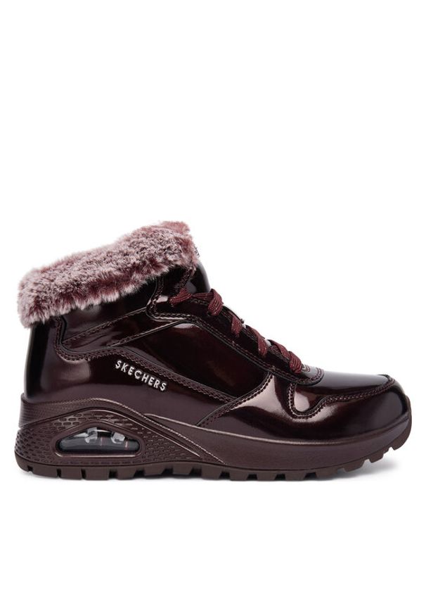 skechers - Skechers Botki Uno Rugged 168126/BURG Bordowy. Kolor: czerwony. Materiał: skóra