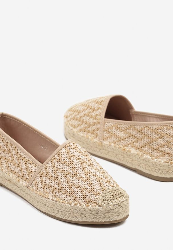 Renee - Beżowe Espadryle z Plecionym Sznurkiem Nimiorra. Okazja: na co dzień. Kolor: beżowy. Sezon: lato. Obcas: na platformie. Styl: klasyczny, casual