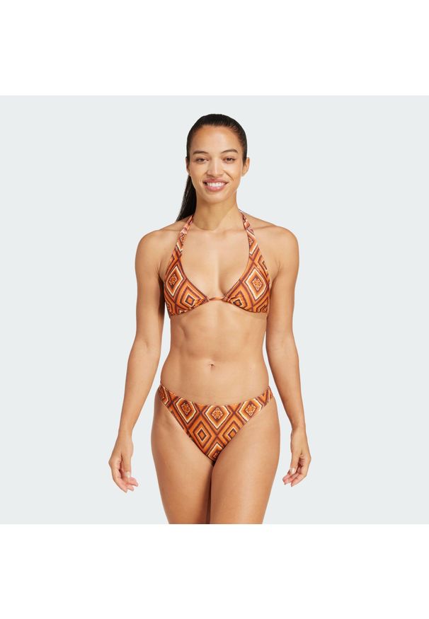 Adidas - Zestaw adidas x FARM RIO Bikini. Kolor: brązowy. Materiał: materiał