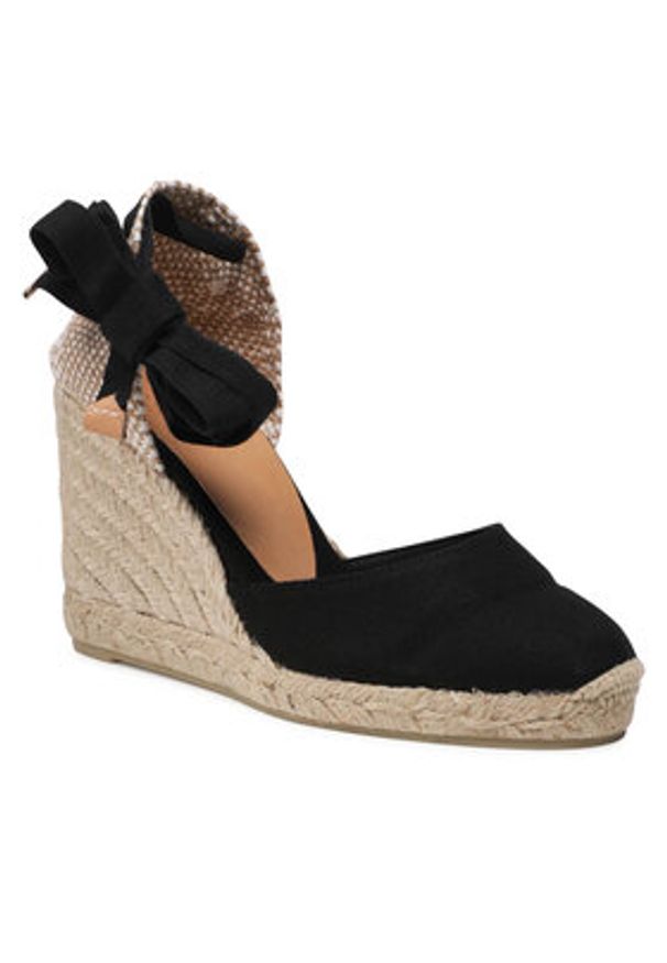 Castañer Espadryle Carina/8/001 020962-100 Czarny. Kolor: czarny. Materiał: materiał