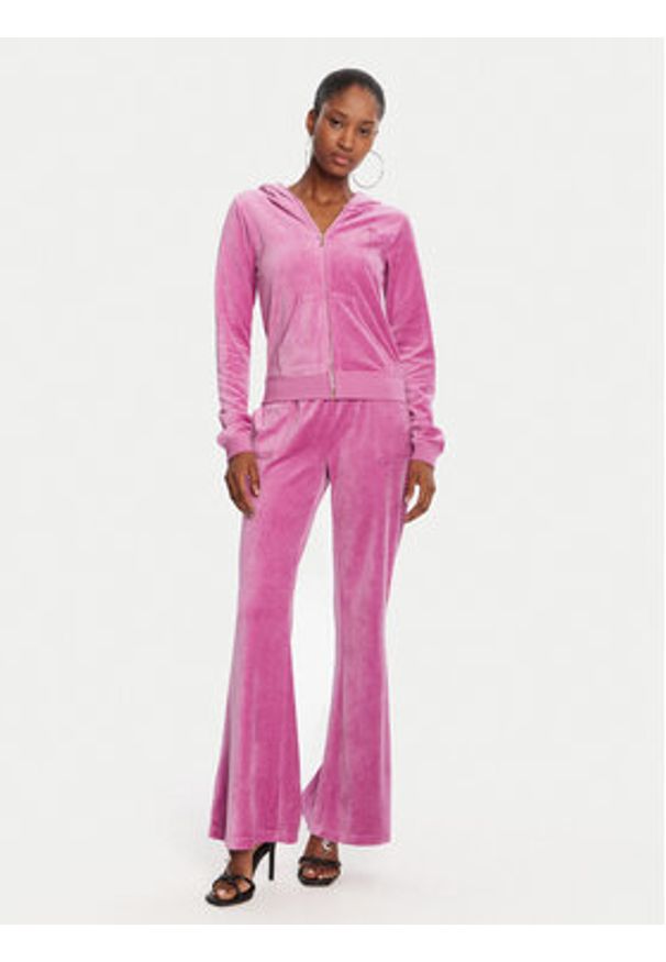 Juicy Couture Bluza Robyn JCSEBJ007G Różowy Slim Fit. Kolor: różowy. Materiał: bawełna, welur