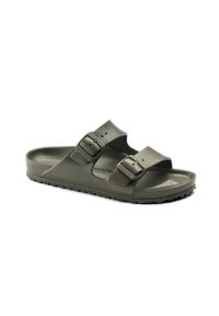 Klapki męskie Birkenstock Arizona Eva. Zapięcie: bez zapięcia. Kolor: zielony. Materiał: materiał, syntetyk. Szerokość cholewki: normalna. Sport: turystyka piesza