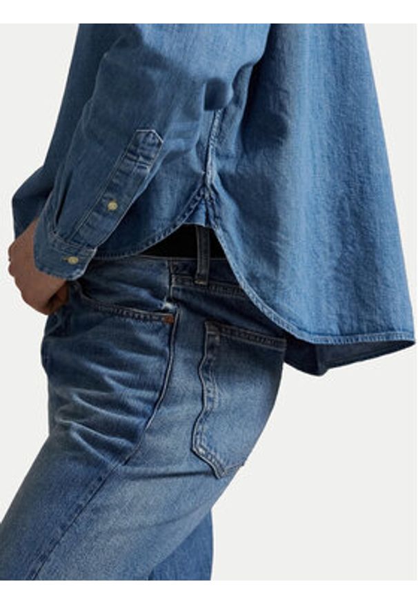 Polo Ralph Lauren Koszula jeansowa 211969457001 Niebieski Boxy Fit. Typ kołnierza: polo. Kolor: niebieski. Materiał: bawełna