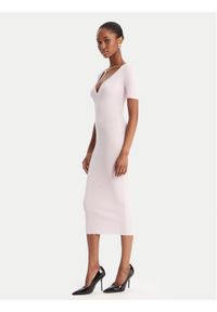 Elisabetta Franchi Sukienka dzianinowa AM-53S-51E2 Różowy Slim Fit. Kolor: różowy. Materiał: wiskoza