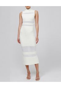 ACLER AUSTRALIA - Dzianinowa sukienka Nadia. Kolor: biały. Materiał: dzianina. Wzór: ze splotem. Długość: midi